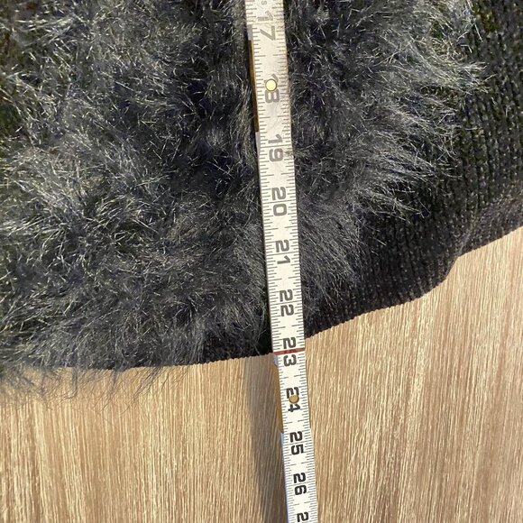 Lisa International Blazer Coat Women's Black Sz XL Faux Fur Trim Mob Wife VTG - Picture 12 of 12